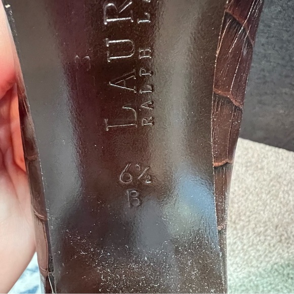 Ralph Lauren low heel brown leather size 6.5 - Picture 3 of 4